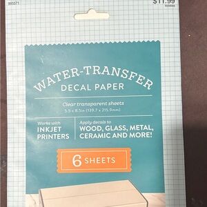 Water-Transfer Decal Paper - 6 Sheets